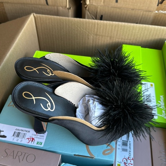 SAM EDELMAN ANTHONY BLACK SATIN MULE PUMP - Picture 6 of 9